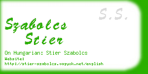 szabolcs stier business card